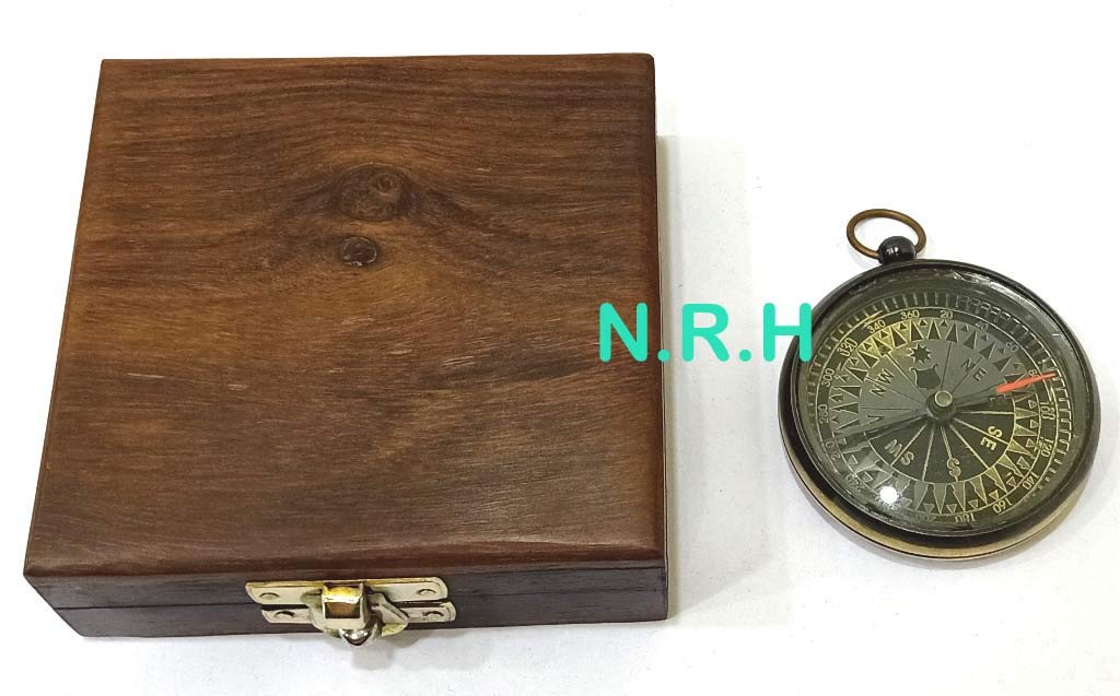 Brújula de Regalo Vintage Antigua con Caja de Madera