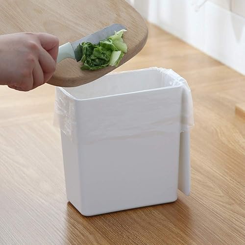 Miniatura 9 de shlutesoy Mini cubo de basura de escritorio de color sólido papelera de cocina encimera basurero