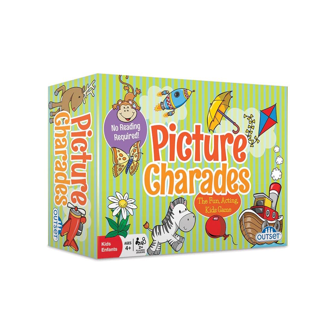 Outset Media Picture Charades - No Reading Required - Preschool Game for Ages 4 and up, Multi Includes 192 Cards, Instructions.