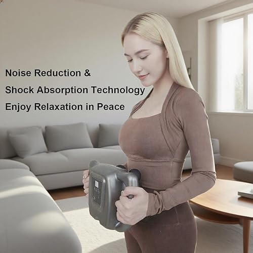 Miniatura 3 de Pistola de masaje de tejido profundo de 16 cabezales, masajeador de mano con 9 modos y 99 velocidades, dispositivo de masaje eléctrico recargable