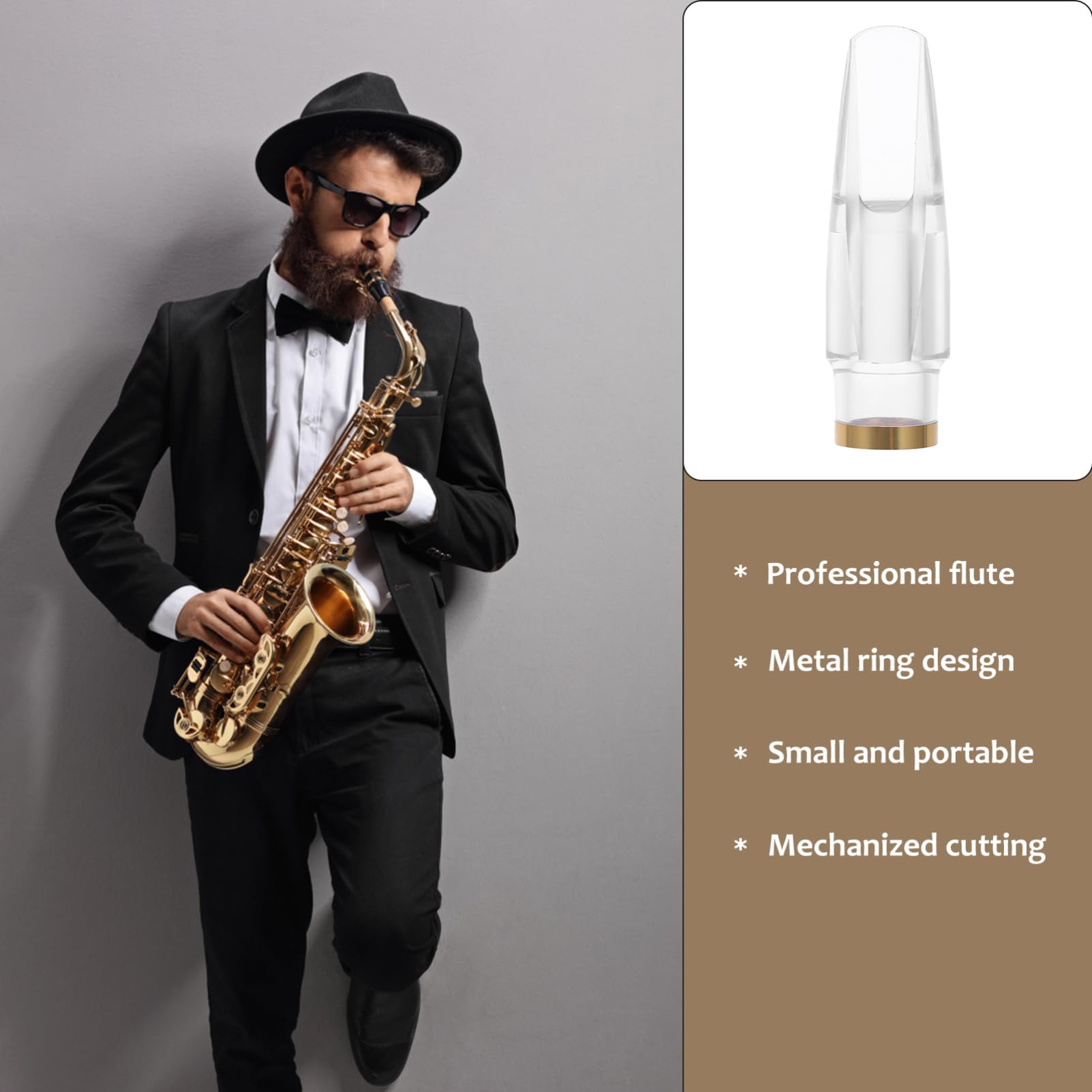 Toyvian 3pièces Bec De Saxophone Alto Transparent Accessoire Professionnel Pour Améliorer Le Remplacement Pour Musiciens Débutants Et Confirmés