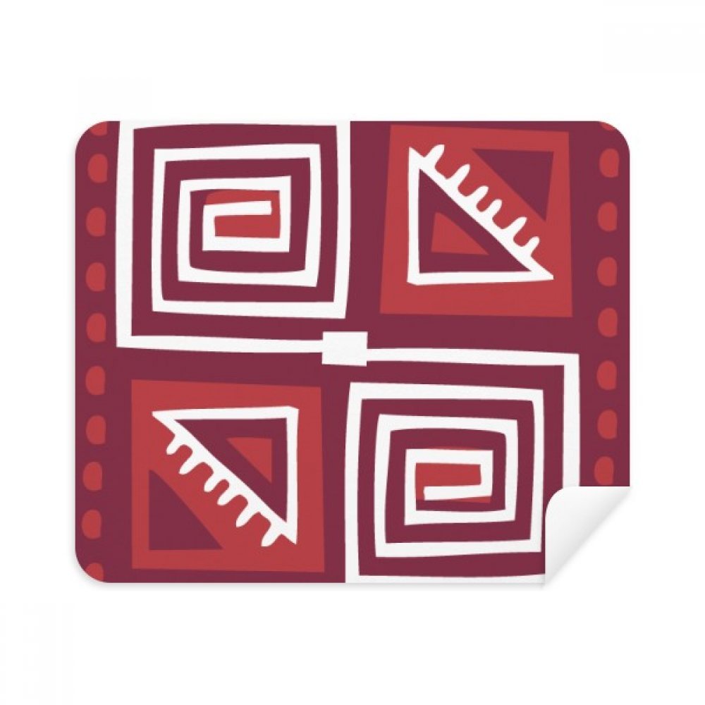 Red Wine Color Mexico Totems Ancient Civilization Cleaning Cloth Screen Cleaner 2pcs Suede Fabric