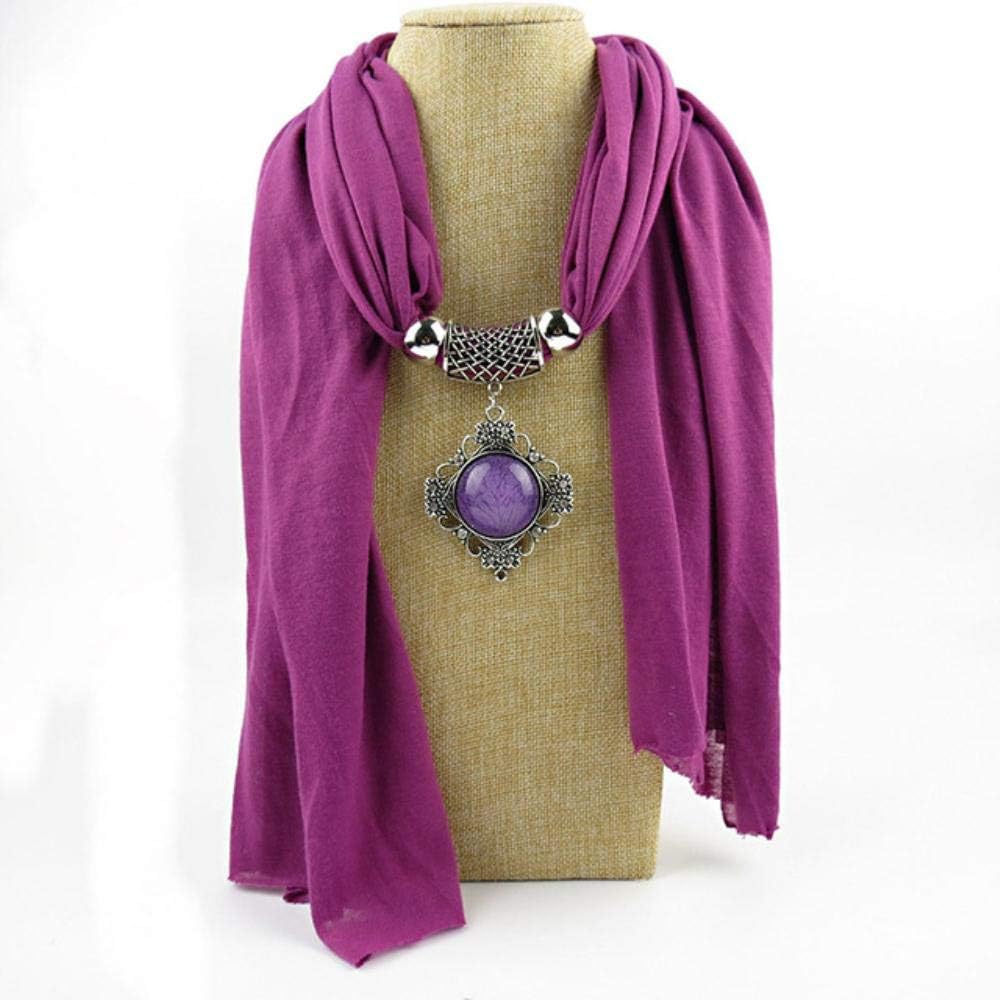 YUANCHENGPendant Scarf Necklace Gem Necklaces Cotton Scarves Pendant Wrap Accessories