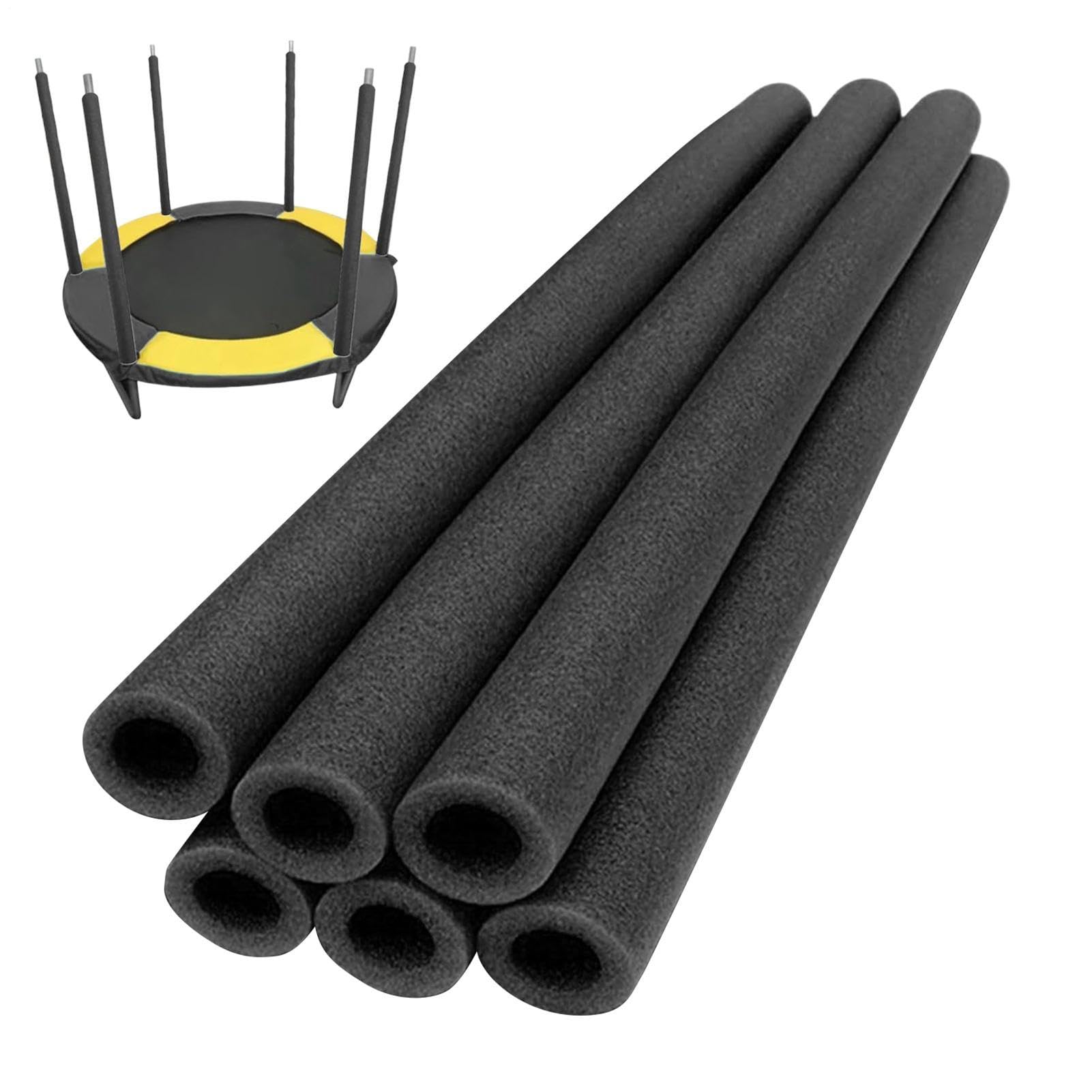 Trampoline Pole Foam Sleeves, 6PCS Trampoline Foam Pole Covers 88CM, Replacement Trampolines Enclosure Foams Poles Pipe Sponge, Protective Poles Foams Tube Cover Padding Trampolines Accessories