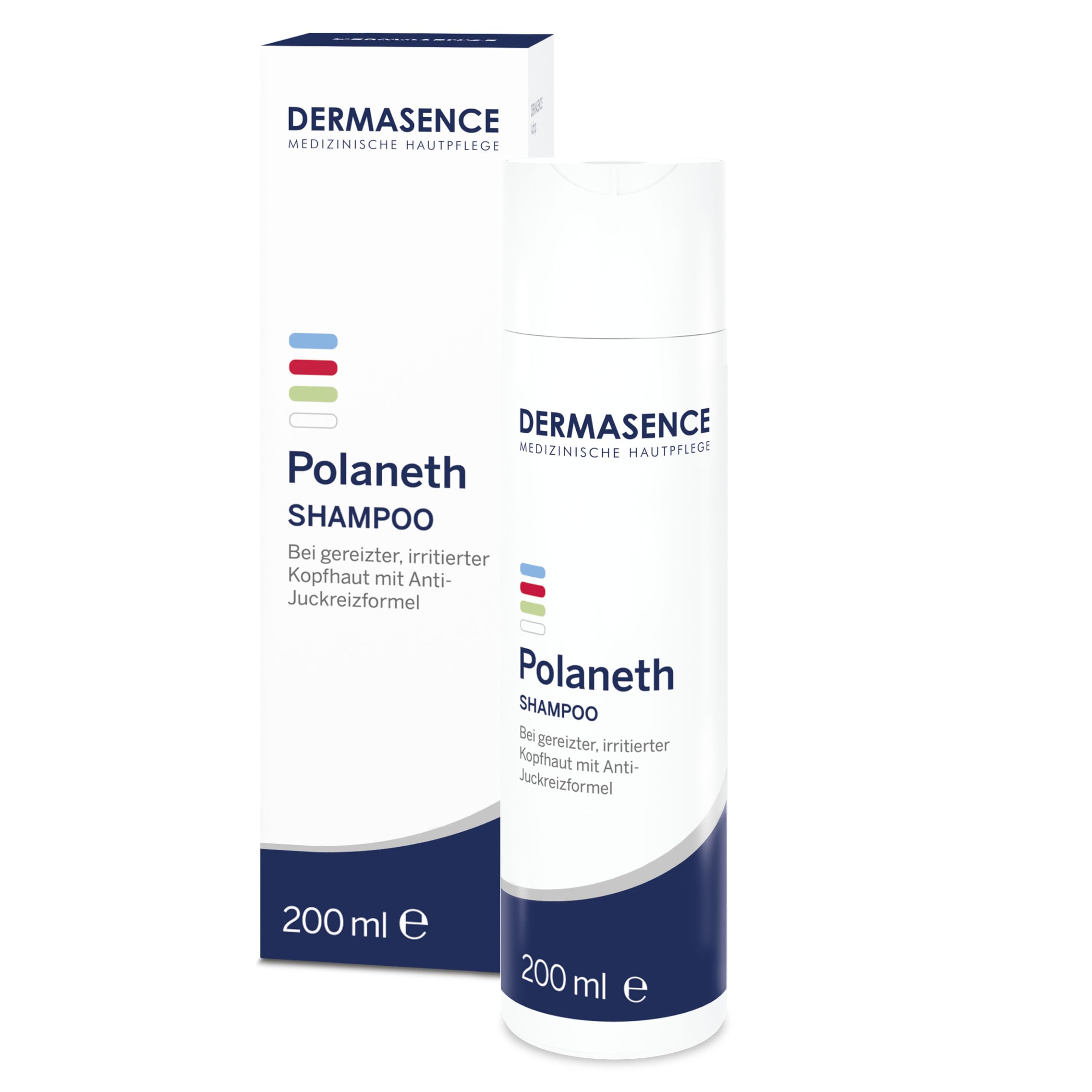 DERMASENCE Polaneth Shampoo, 200 ml, beruhigendes Shampoo gegen Juckreiz auf der Kopfhaut, mildert Irritationen, kühlt, ideal bei Neurodermitis, sensibler Kopfhaut, vegan