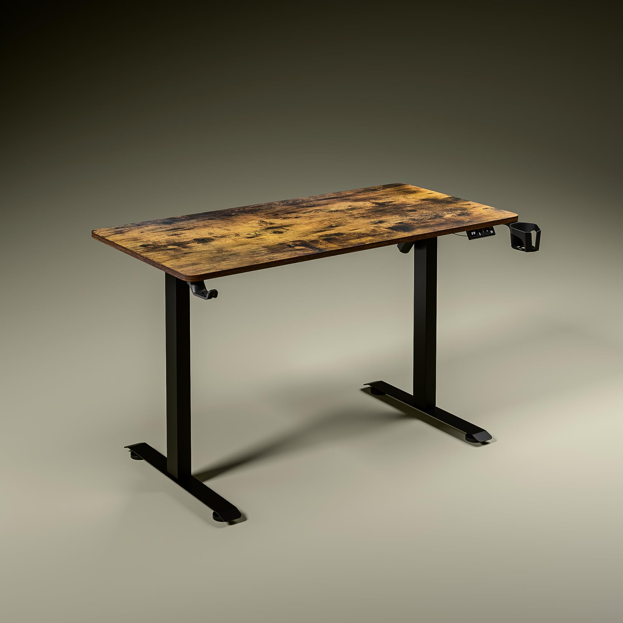 Green Soul Imperium Pro Height Adjustable Table for Office Work | Smart Everyday Ergonomic Table | ImpactShield Anti-Collision | 3 Year Warranty | Installation Provided (Antique Wood,1200mm/4 Ft Top)