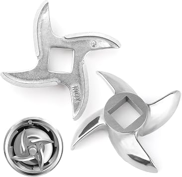 2Pcs #8 Meat Grinder Blade Meat Grinder Knife,Stainless Steel Knife Cutter Replacement,Grinder Blade Knife Cutter Grinding Accessories Parts for Meat Grinders