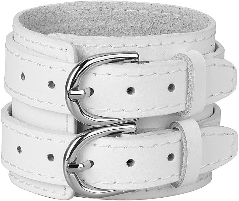 Leather Arm Armor Adjustable Buckles Gauntlet Medieval Wide Bracers Wristband Protective Cuff Costumes(Coffee)