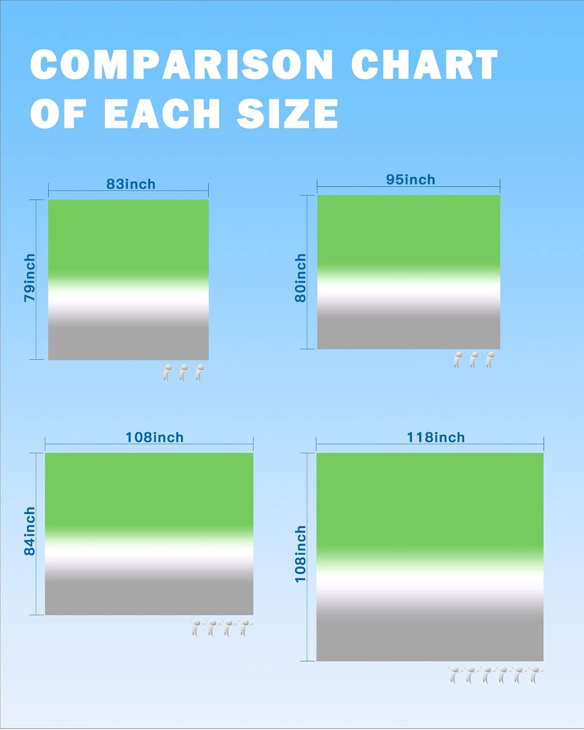 Green Grey White Ombre Art Beach Blanket Waterproof Sandproof Outdoor Picnic Mat 83"x79" Colorful Gradient Lightweight Large Beaach Blankets with 4 Stake & 4 Corner Pockets