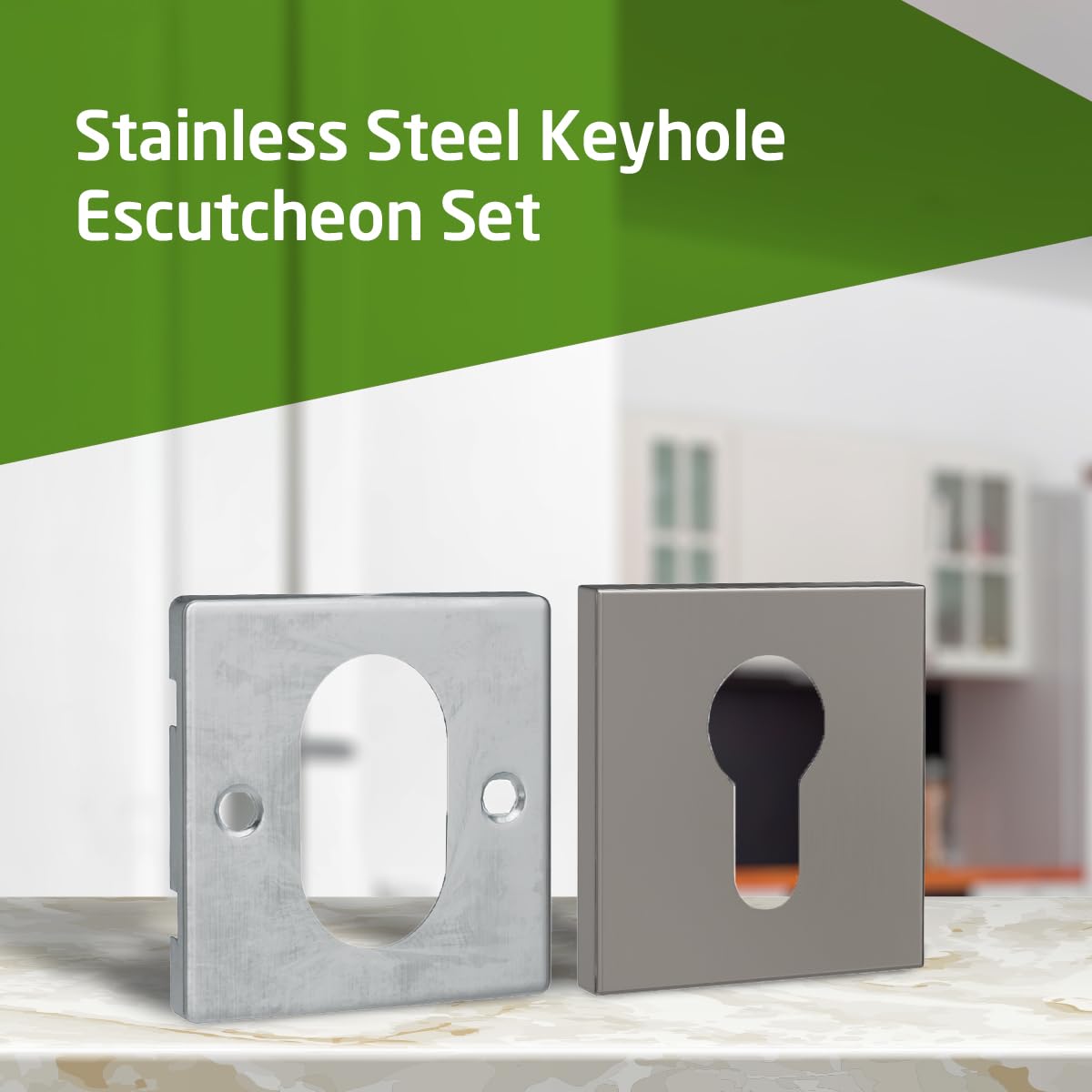Amig - Door Escutcheon Set, Silver - Image 2