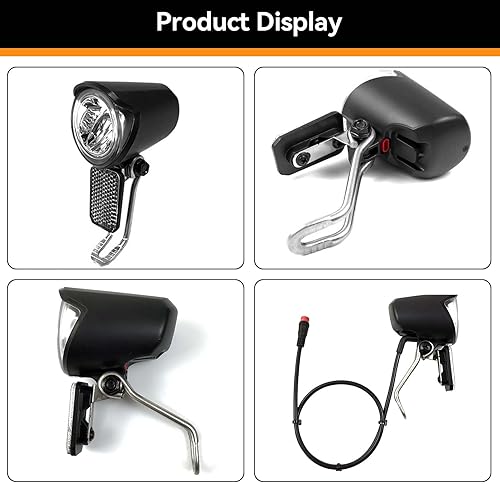 Miniatura 7 de Faro eléctrico para bicicleta, compatible con 12 V-60 V, conector impermeable de 2 pines, luz delantera de bicicleta eléctrica, luz frontal LED para