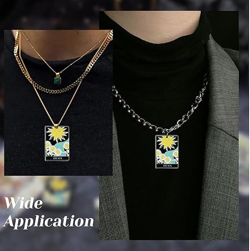 Miniatura 6 de SUNNYCLUE 1 caja de 16 dijes de tarot, dijes de murciélago, sol, luna, estrella, gato, estilo gótico, calavera, rectangular, Halloween, esqueleto,