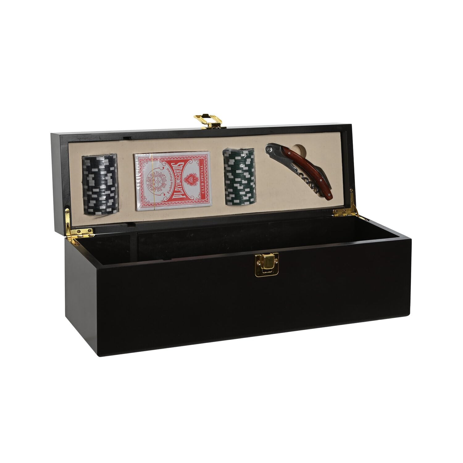 Vino Set 4 MDF poker mate marron pour vos soirées