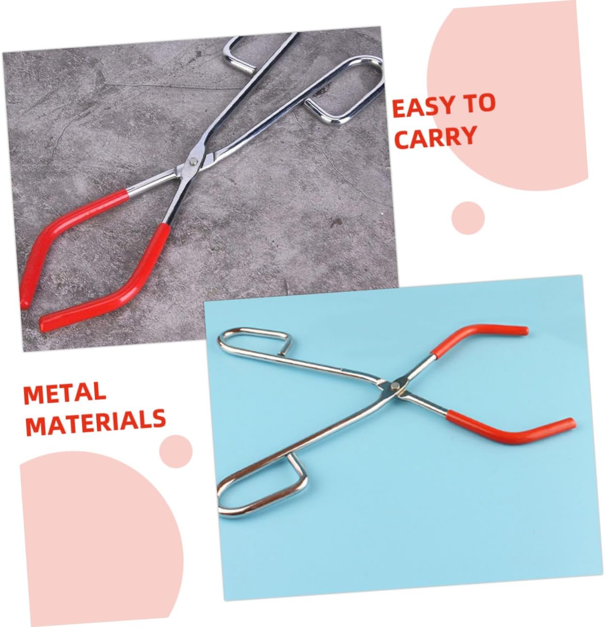 2pcs Beaker Tongs Laboratory Clamp Non- Grip Flask Holder for Scientific Experiments -plated for Lab Use and Research