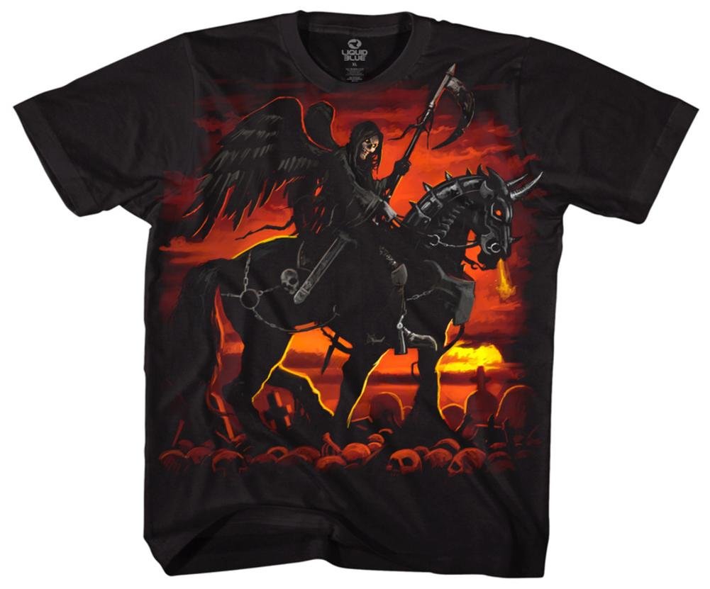 Liquid Blue Men's Plus-Size Reaper Horse T-Shirt