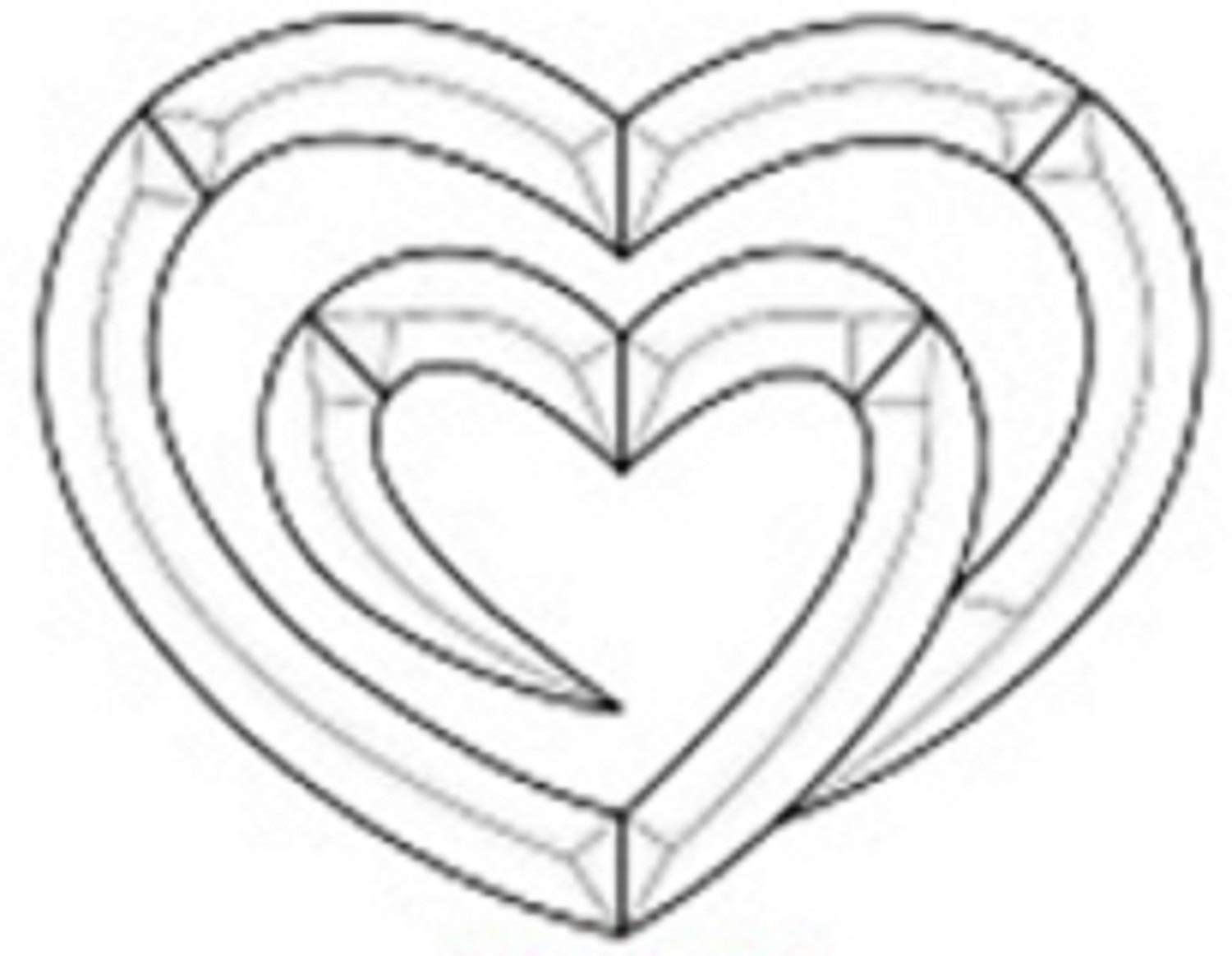 Stained Glass Supplies - Heart Within a Heart Bevel Cluster EC253