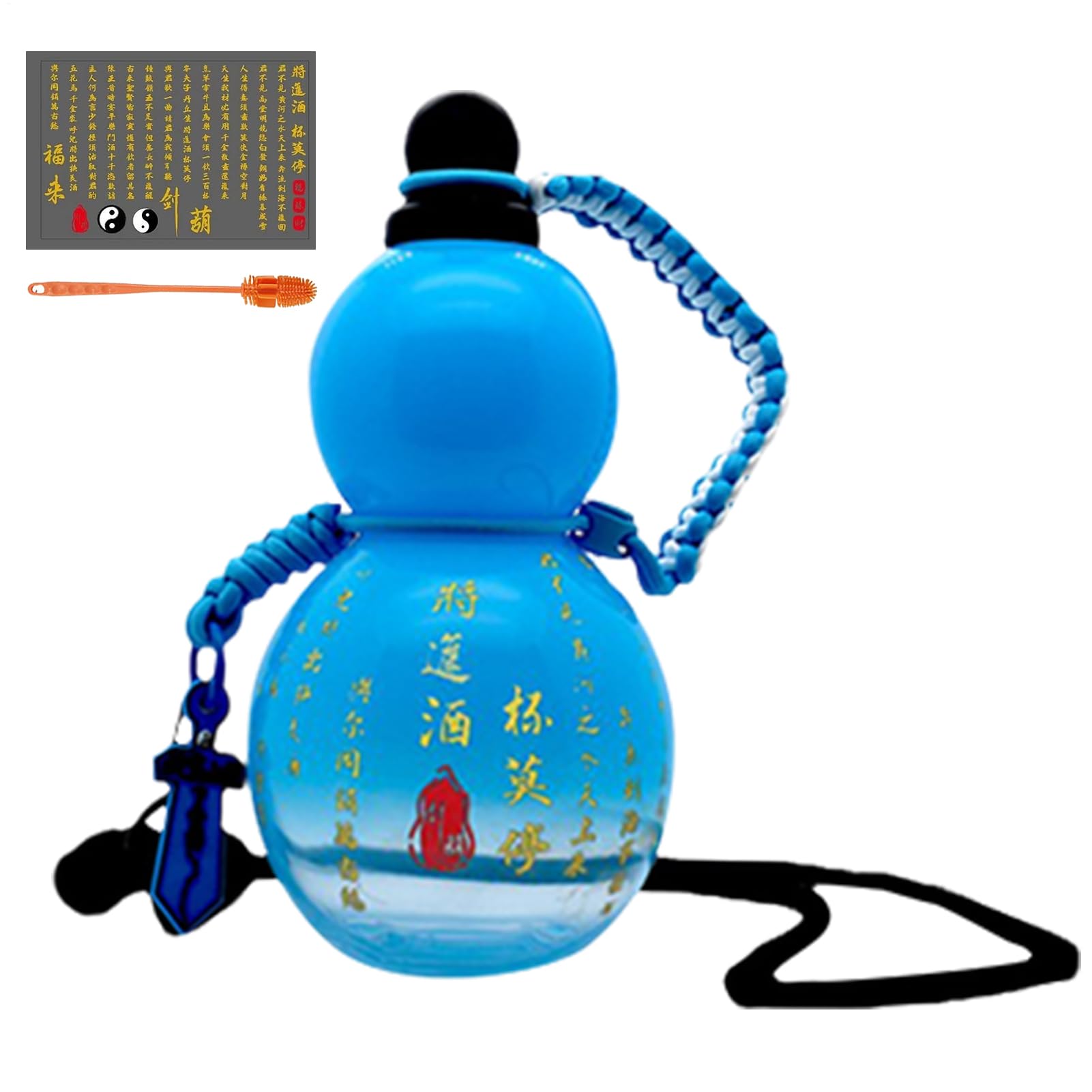 Wasserflasche, Wasserflasche - Wiederverwendbare Sportflasche Anti | Auslaufsicher mit Schraubverschluss, Flasche im auffälligen Stil, chinesischer Retro-inspiriert