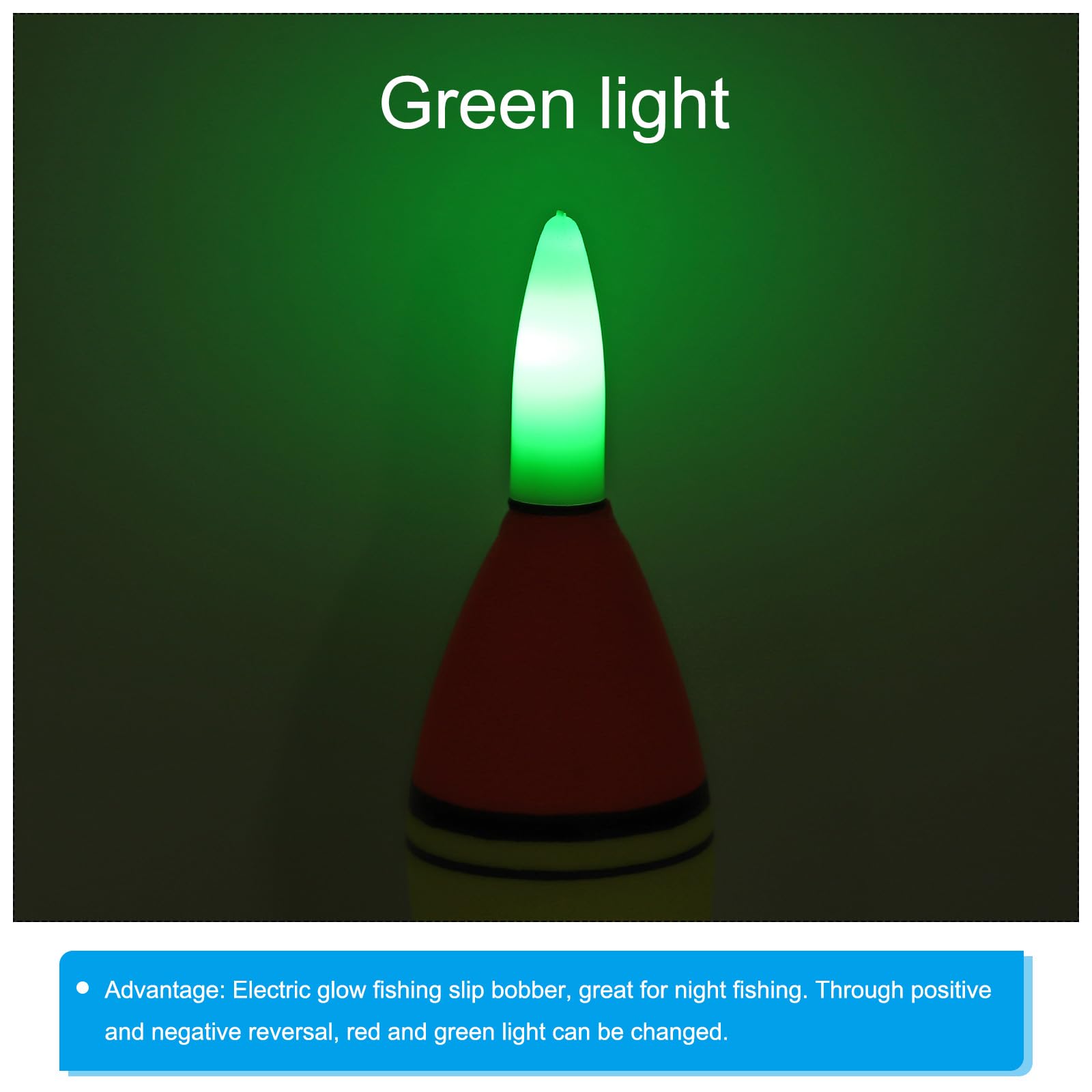 PATIKIL 0.5oz Lighted Fishing Slip Bobbers, 5 Pack EVA Light Up in Green Fishing Float for Night Fishing, Multicolor - Image 4
