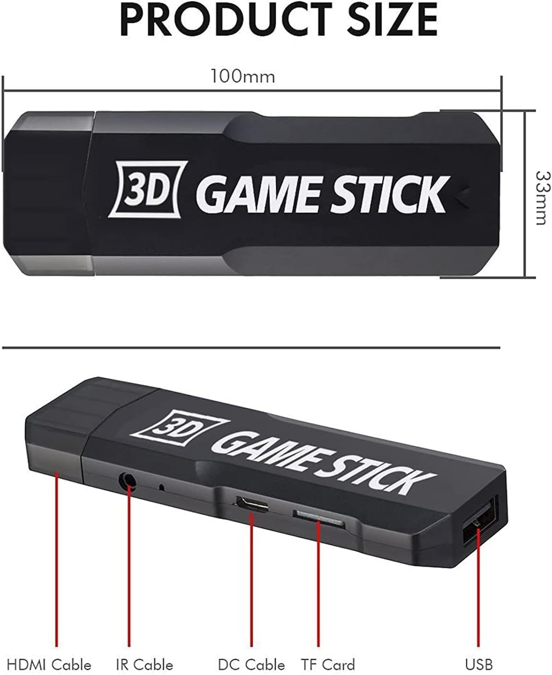 Retro Game Console, with 38000 Games, Video Game Console, Wireless Controller, HDMI TV Output, Game Stick 4K x2, Gift for Kids and Adults (64, GB) — view 2