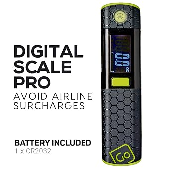 Go Travel Ultra Digital Luggage Scale, 50kg Capacity with Strap, Backlight | Weigh your bags before you fly to dodge excess baggage fees - with a built-in tape measure and spirit level. Ref 2004.101.