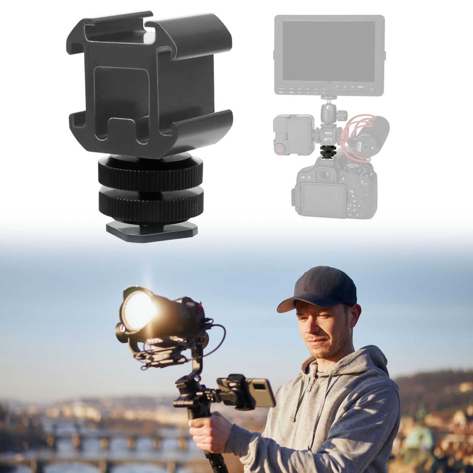 2 Pièces Adaptateur Griffe Caméra Hot Shoe 1/4 Pouce - Support Pour Microphones Et Accessoires Photo Vidéo