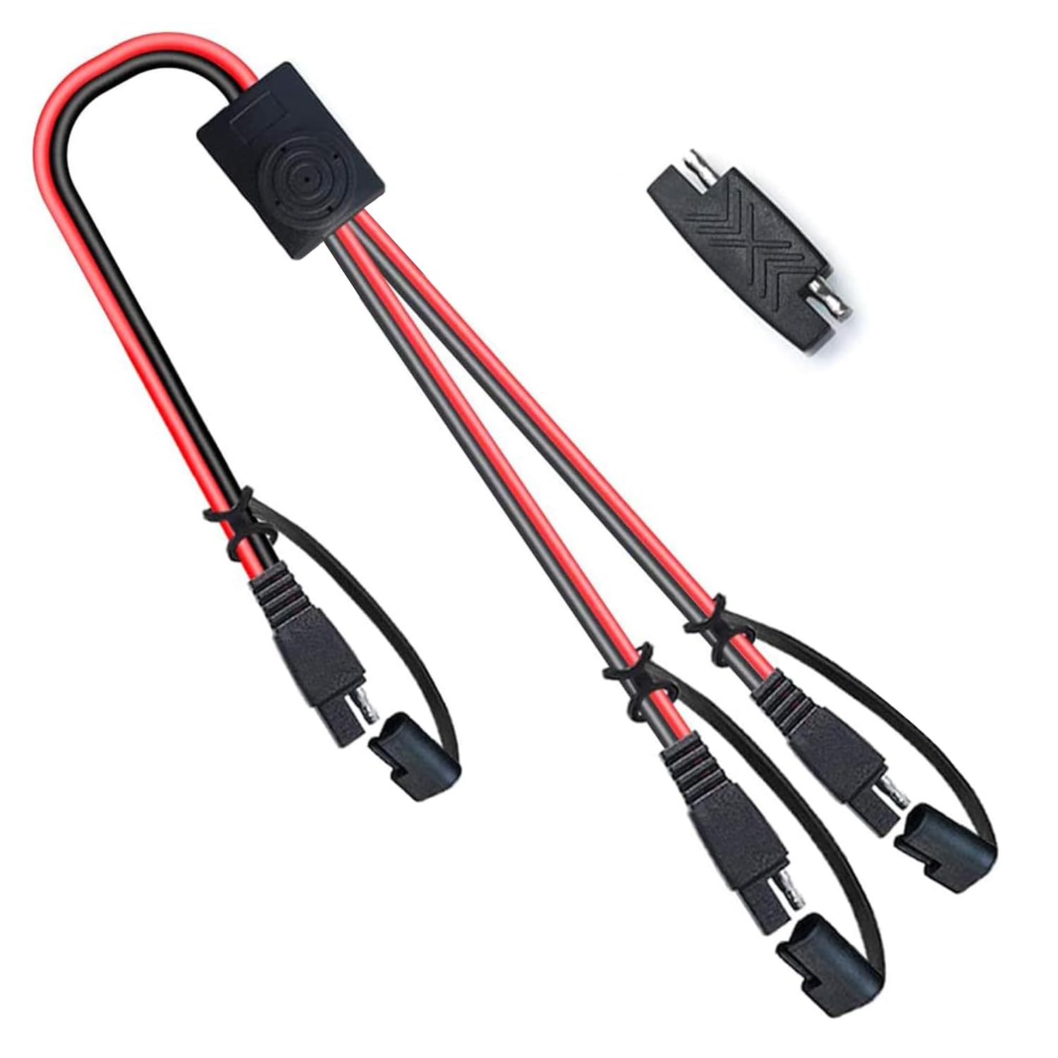 OYMSAE SAE 1 to 2 Extension Cable Quick Disconnect Connector, 1 SAE Polarity Reverse Adaptors, for Automotive, Solar Panel SAE Plug