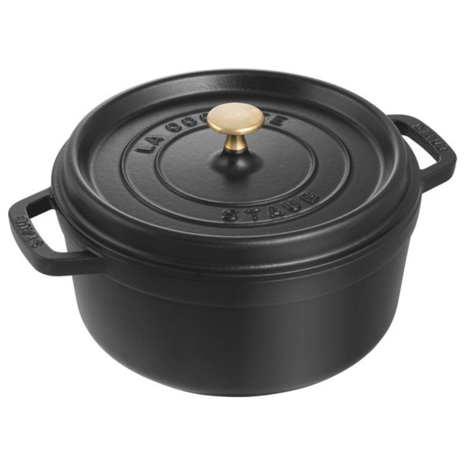 【最大30日間お試し対象】 staub ストウブ 「 ピコ ココット ラウンド ブラック 22cm 」 両手 ホーロー 鍋 IH対応 【シリアルナンバー付き日本正規販売品】 La Cocotte Round 40509-305