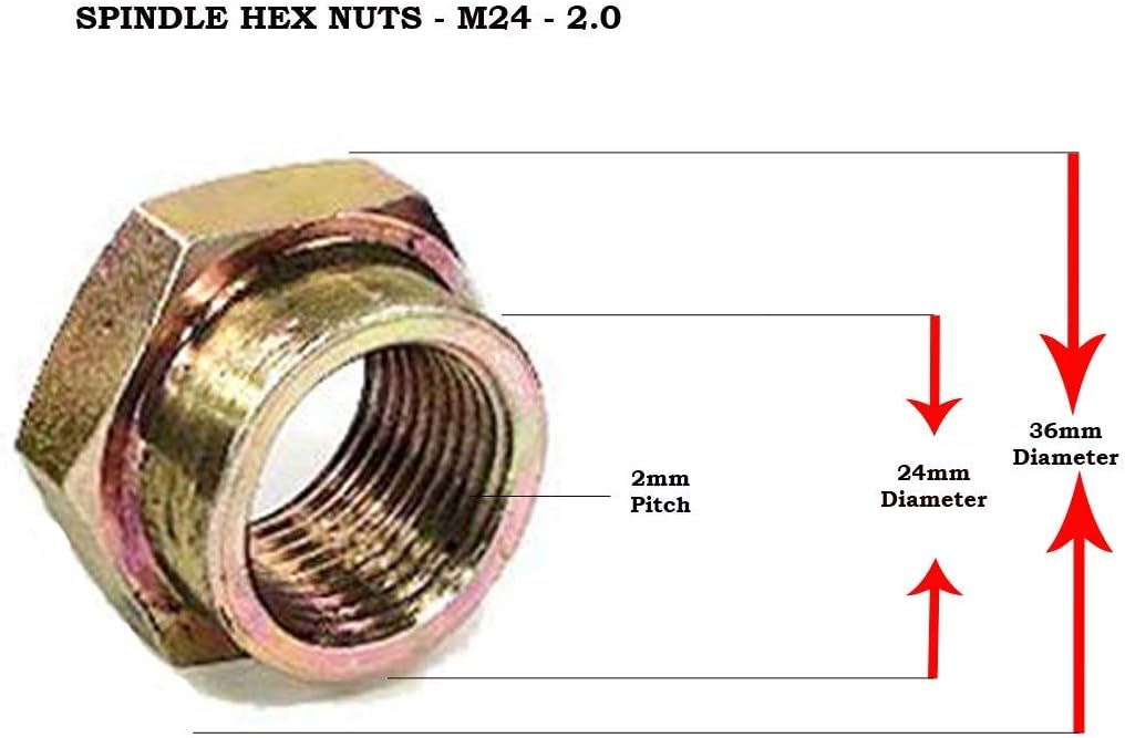 Detroit Axle - 05177 CV Axle Spindle Nut, Replacement Spindle Lock Nut for Wheel Hub Bearing Assemblys (Pack of 1)