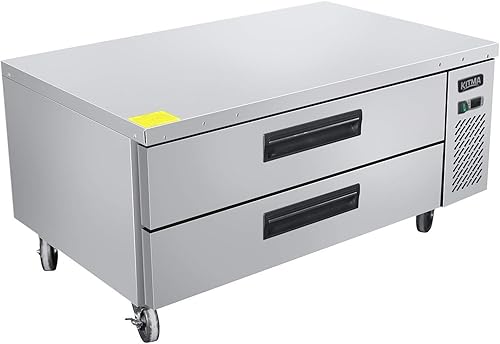 KITMA Base de chef refrigerada comercial de 2 cajones base de chef de acero inoxidable de 48 pulgadas soporte de equipo de cocina 33 F - 38 F