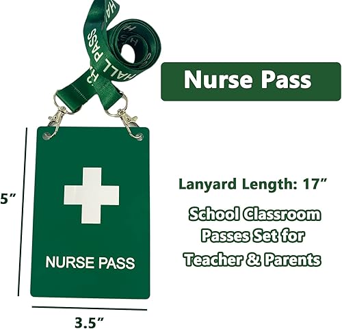 Miniatura 2 de Cordones de pasillo con pases grandes para tarjetas, juego de pases irrompibles para el aula escolar de 5 pulgadas para padres maestros (pasillo,