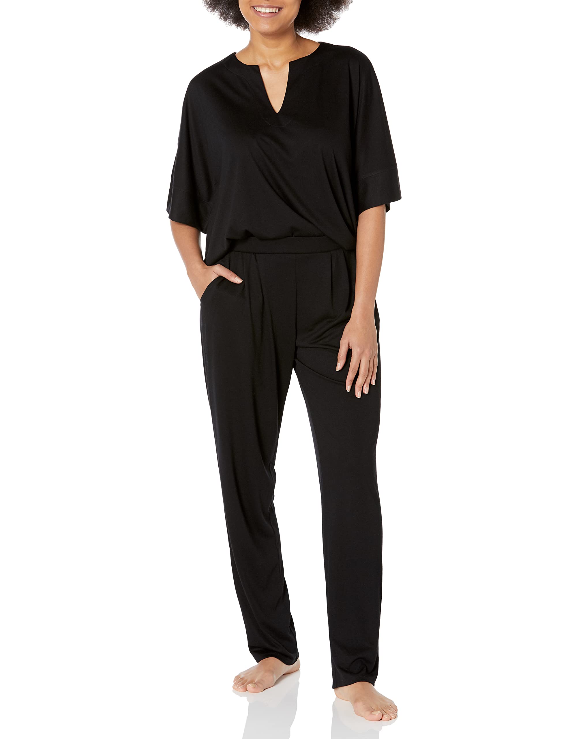 N NatoriWomen's Oasis Pj Set Cb 26", Inseam 29" Pajama, Black, M