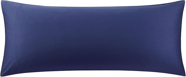 PiccoCasa 100% Cotton Body Pillowcase, Soft and Breathable Body Pillow Cover with Envelope Closure Bedroom Long Pillow Case Navy Blue 20"x48" (4ft)