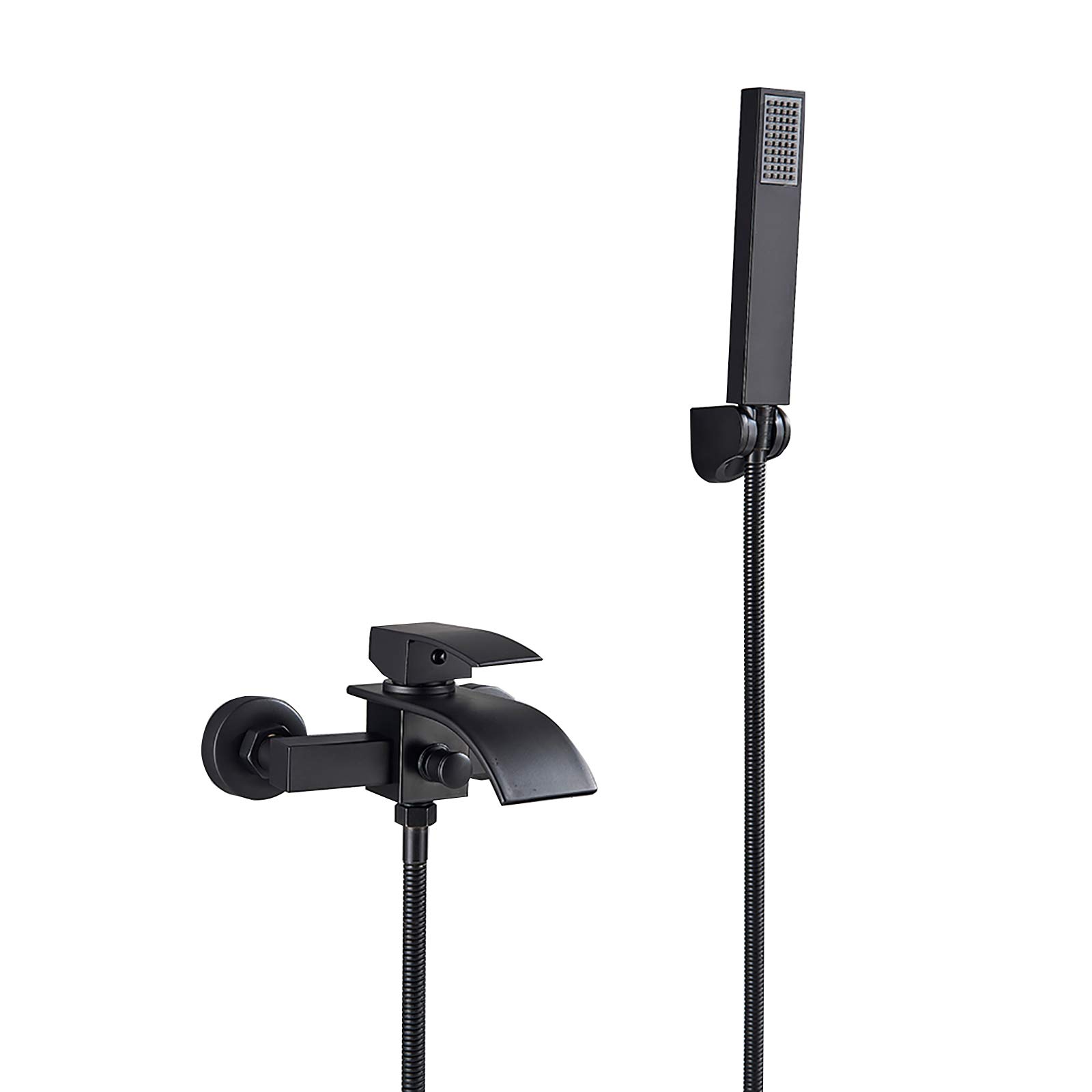 Robinet de baignoire cascade mitigeur noir laiton mural mitigeur