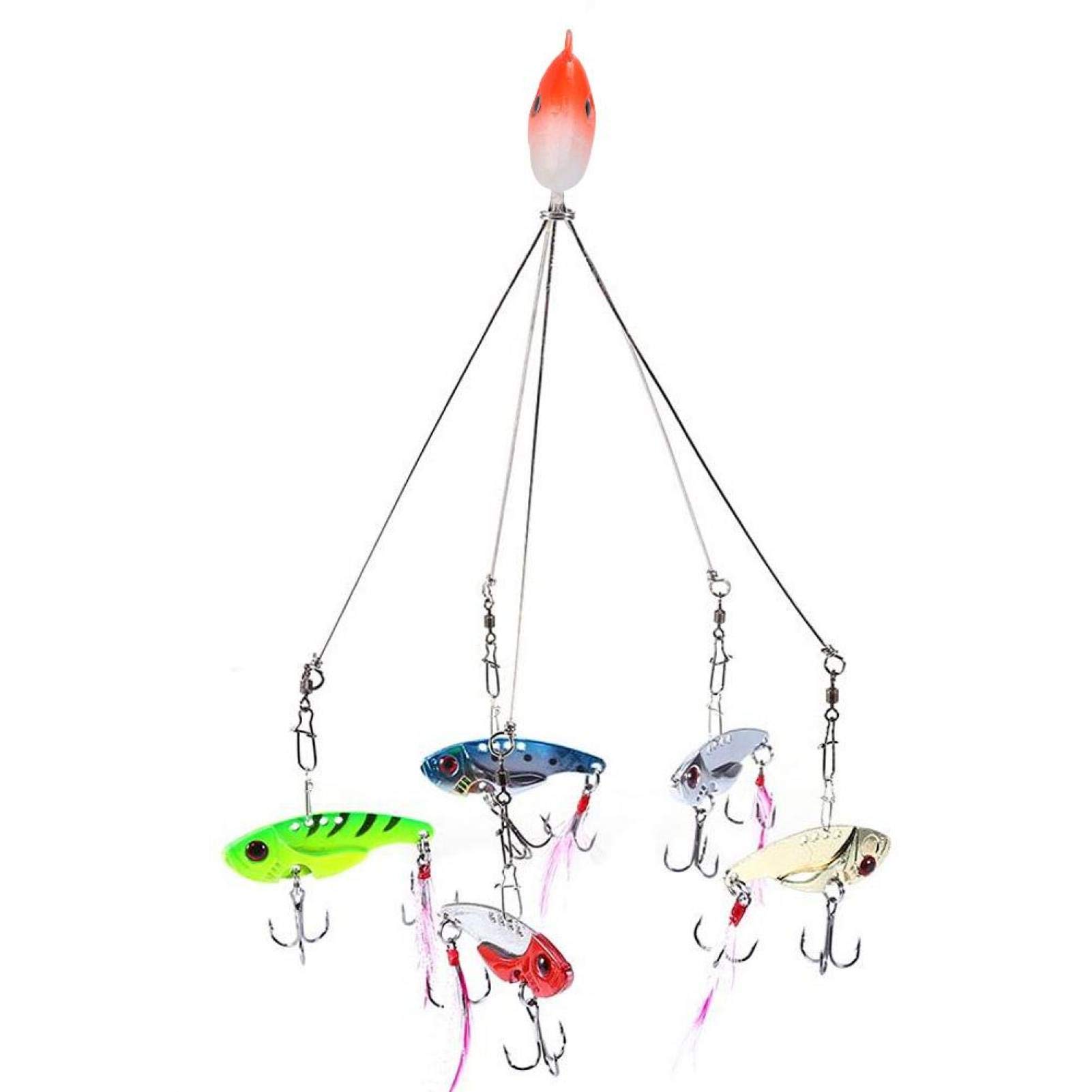 OUKENS Cebo de Paraguas, 5 Brazos Alabama Umbrella Jig Head Aparejo de Pesca Señuelos de Pesca con broches giratorios, Cebo de Plataforma de Paraguas ﻿(1#)