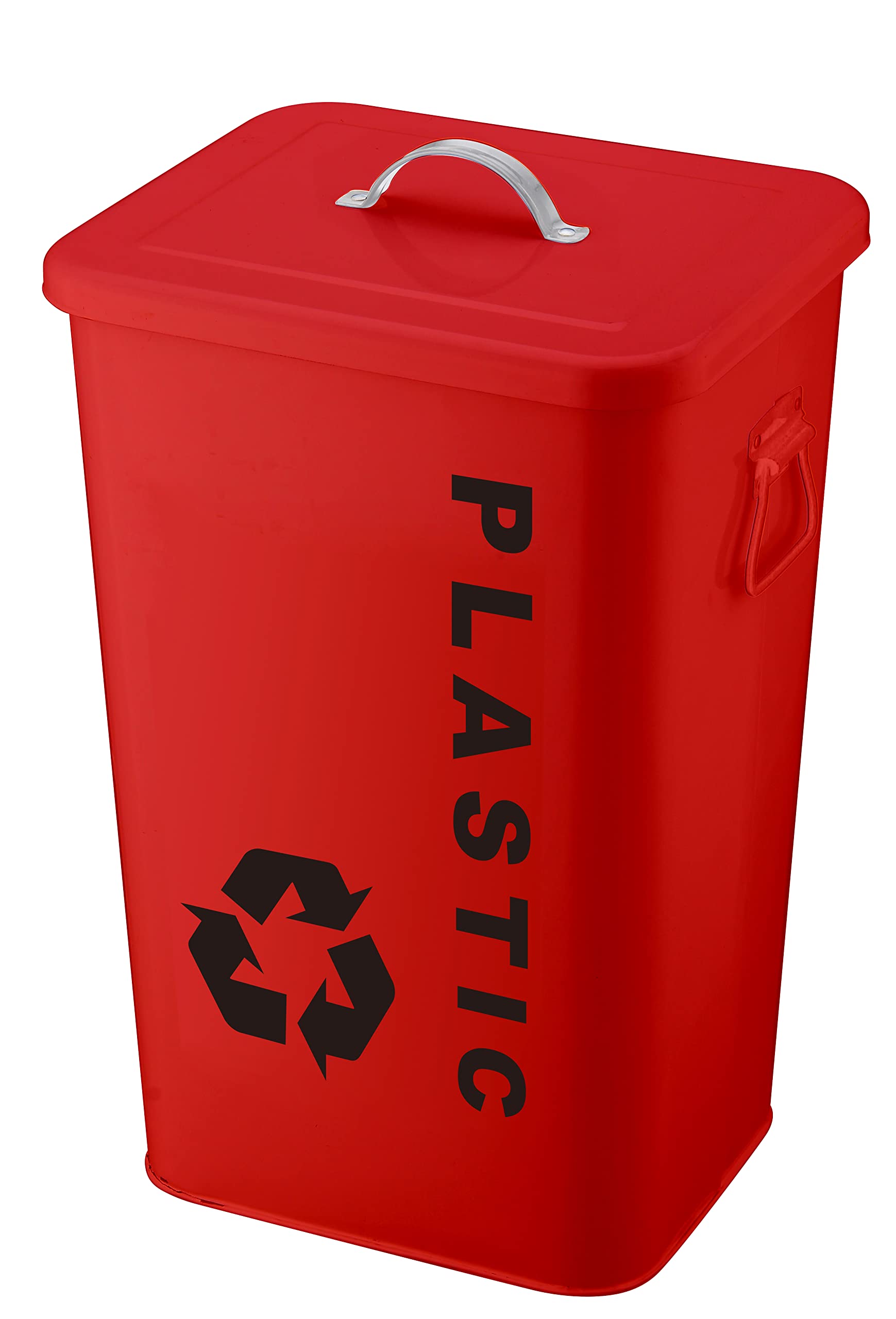 King Collection King Home Bidone Plastic B1407025 in acciaio capacità 26 lt rosso