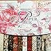 27 Sheets Vintage Scrapbook Paper Pad 12" x 12" Classic Rose Pink Wrapping Book Craft DIY Card Making Damask Art Alphabet/Photo Frame Album Creative Handmade Decorative Die Cuts Background
