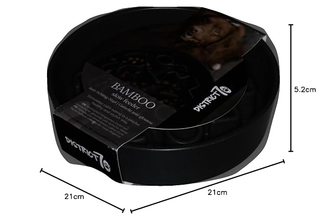 Foto 3 de 3 de District 70 Alimentador Lento de bambú para Perro, 21 cm, Gris Oscuro