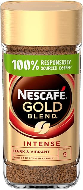 Nescafé Gold Blend Intense Instant Coffee, Rich & Full-Bodied Dark Roasted Coffee, Arabica & Robusta Coffee, Premium Instant Coffee, 200g