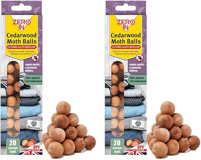 Zero In AMZ031 Cedarwood Balls 20 pack x2, multicolour
