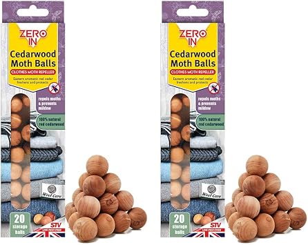 Zero In AMZ031 Cedarwood Balls 20 pack x2, multicolour