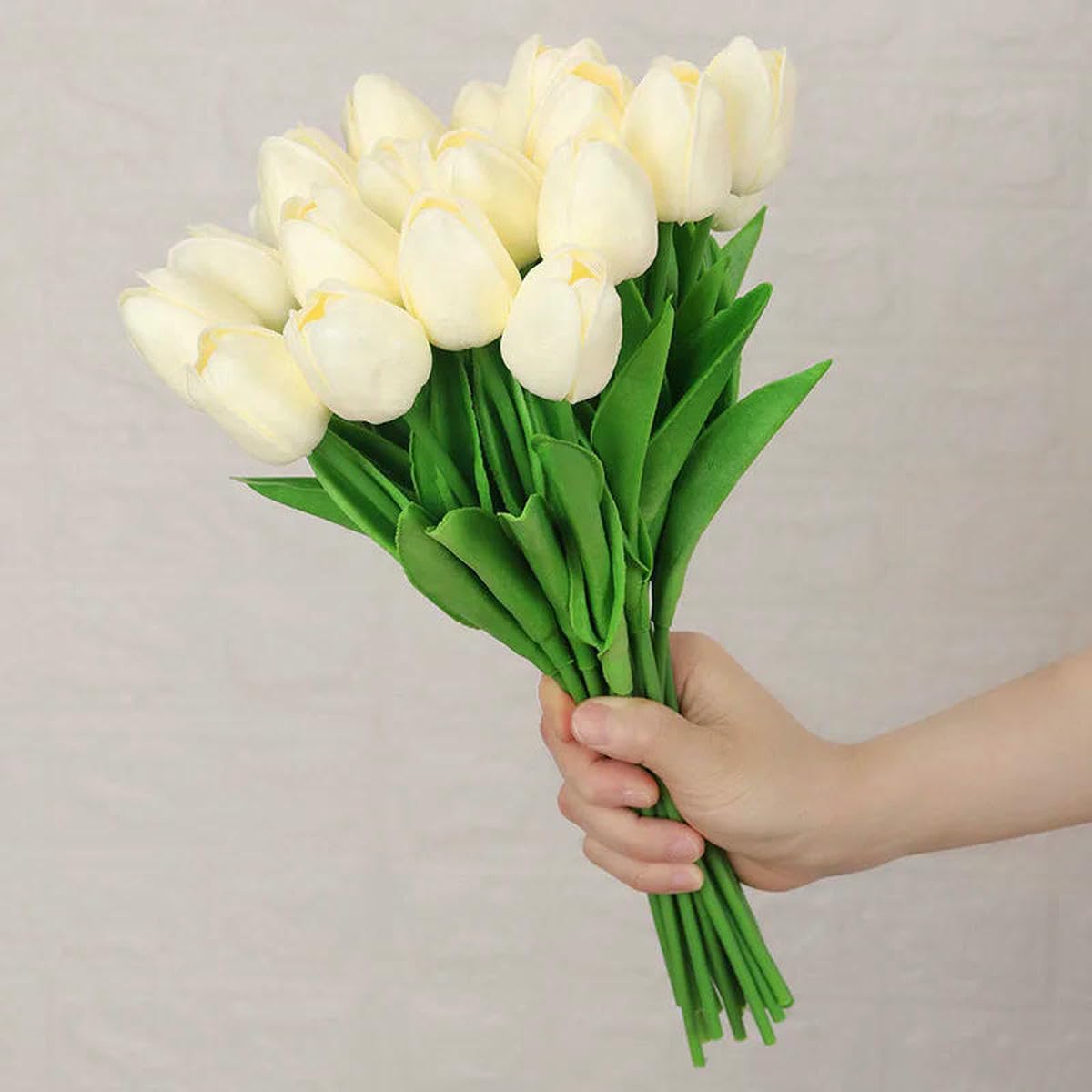 AYHTUD 20/15/10/5/3pcs Tulips Artificial Flowers Real Touch Flower Bouquet Tulips Fake Flower for Wedding Home Decoration- -3pcs