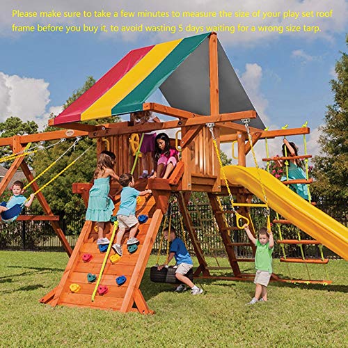Mofeez 52" X 90" Swing Set Replacement Tarp For Play Set Outdoor, 100% Pvc Vinyl Coated Marine Grade Fabric, Multi-Color #TOP6