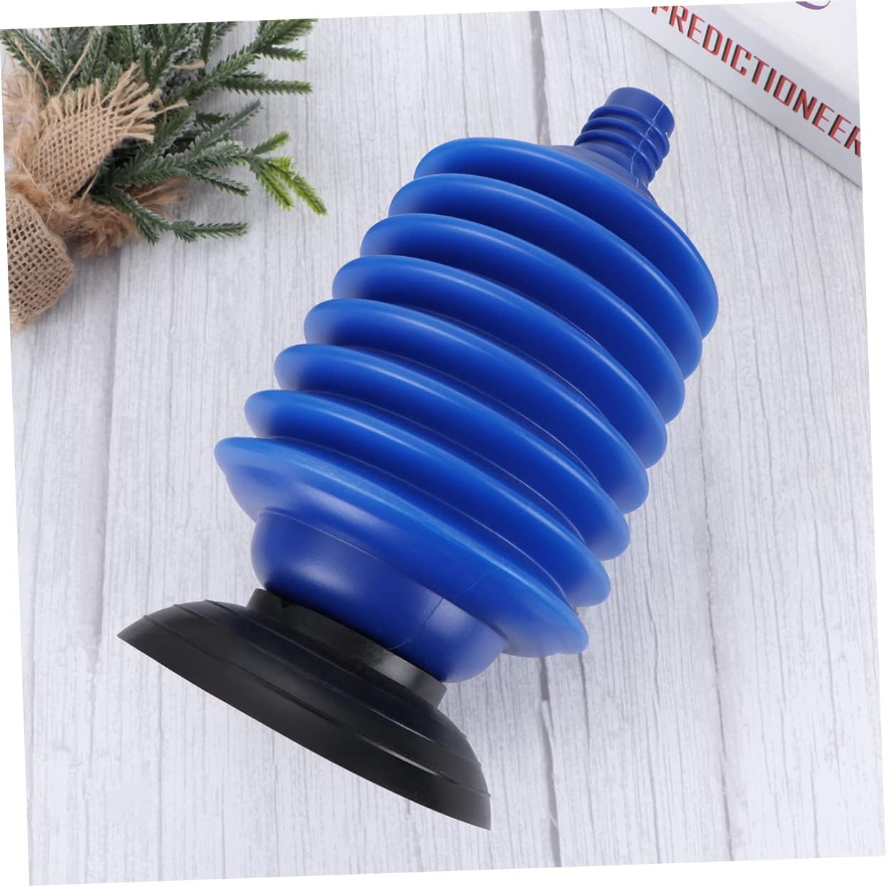 High Pressure Toilet Plunger Bellows Blue Accordion Bathroom Tool
