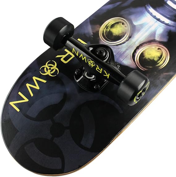 Krown Pro Complete Skateboard - Pro Style Quality - Maple 7-Ply Deck, Aluminum Trucks, Urethane Wheels, Precision Bearings - The Perfect Pro Board