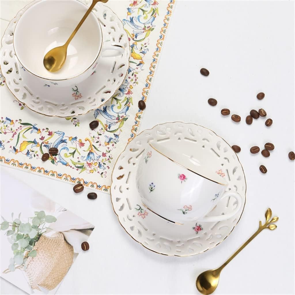 European Fragmented Coffee Cup Set and Plate Ceramic Large Tea Restaurant Stuffed Empty and