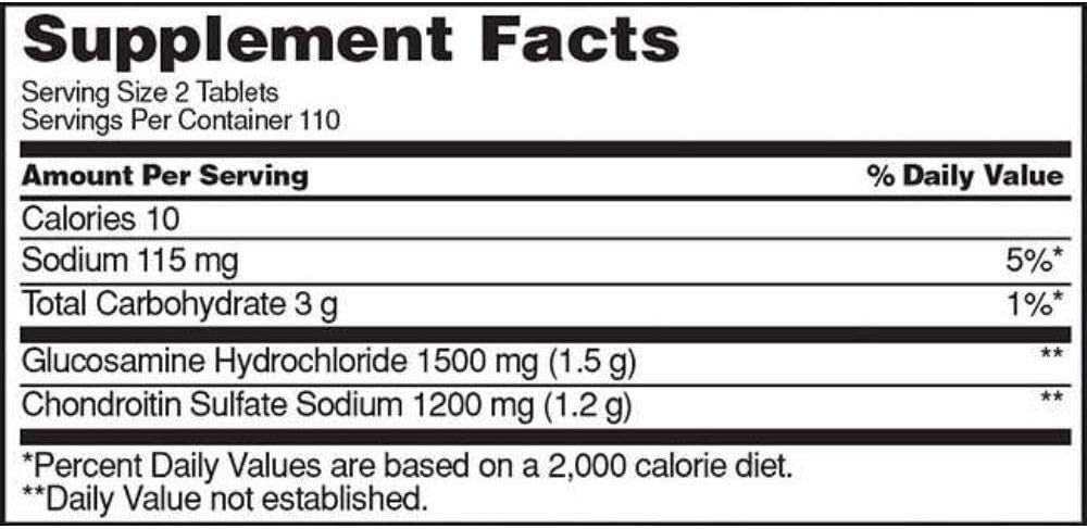 Kirkland Signature Glucosamine HCI 1500mg Chondroitin Sulfate 1200mg 220 Tablets/New Increased Count : Health & Household