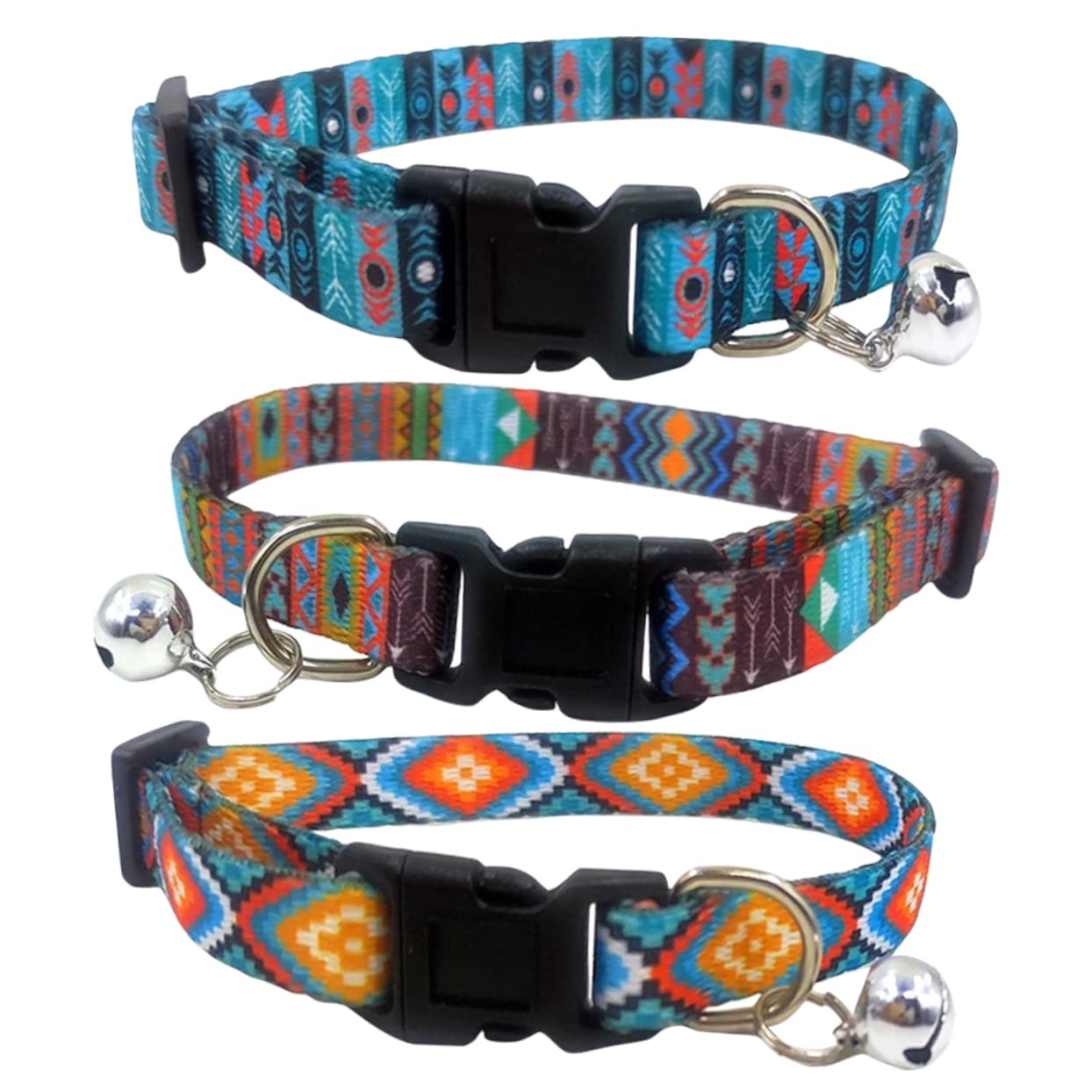 Mipcase 12stücke Verstellbare Katzenhalsbänder Mit Glöckchen Bohemian Stil Leicht Und Komfortabel Für Kätzchen Und Kleine Hunde Für Feste Und Alltag Verschiedene Designs