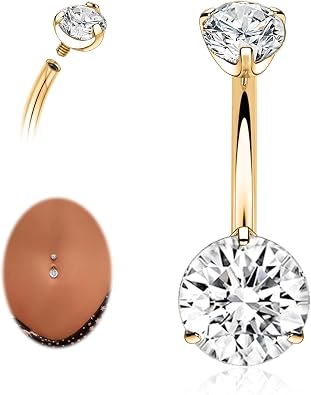 AROWRO G23 Titanium Belly Button Ring Hypoallergenic Belly Rings for Women