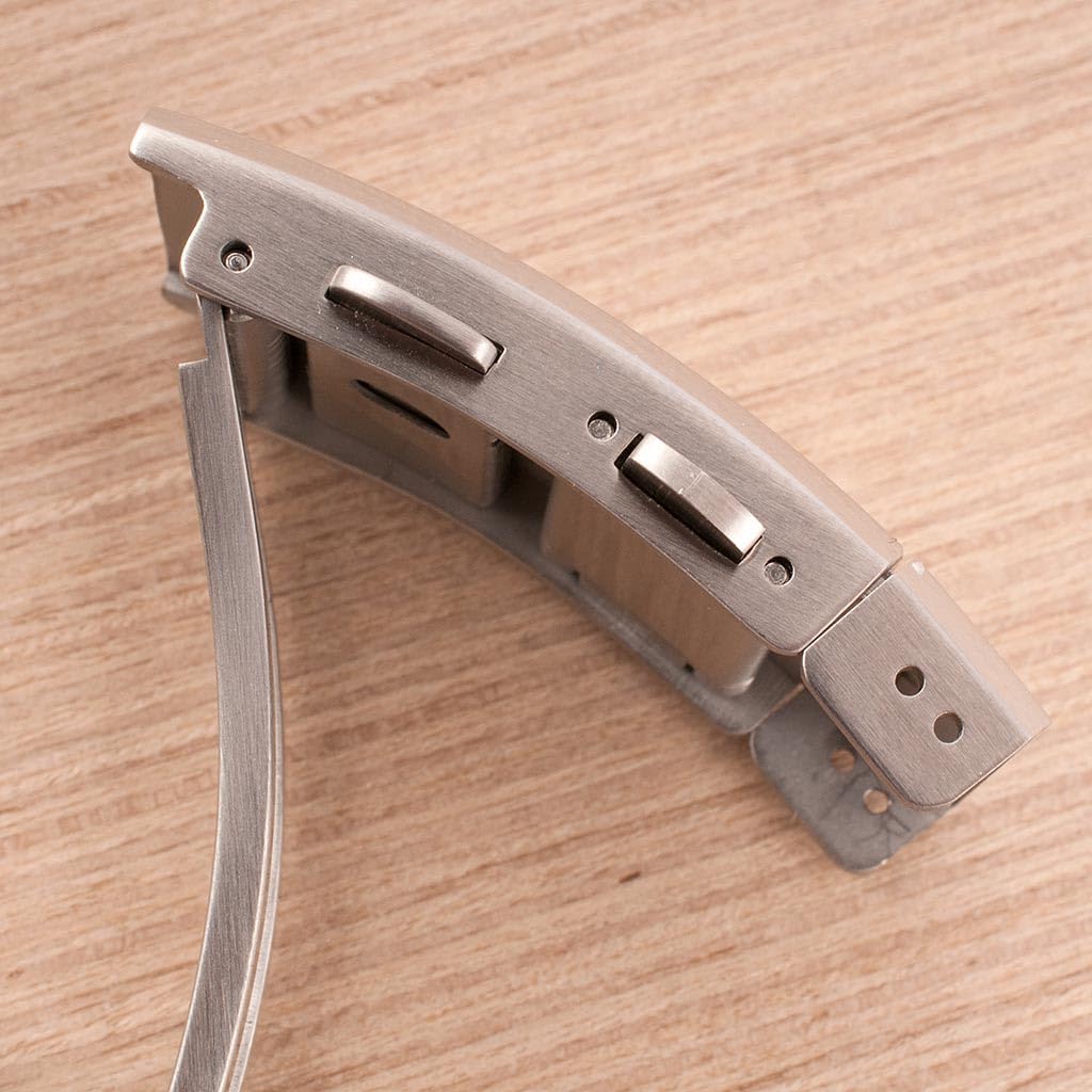 StrapHabit Quick Adjust Ratcheting Deployant Watch Clasp Buckle - Stainless Steel Deployment for Stainless Steel Bracelets