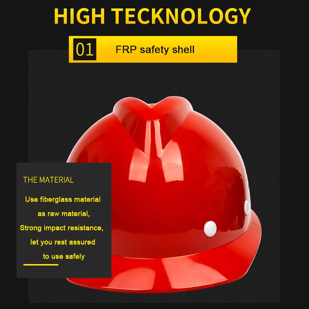 Elmetto di Protezione, Elmetto Workbase, Ventilato, Elmetto Lavoro con Regolazione a Scorrimento, Casco da Lavoro Casco di Protezione Casco per Cantiere